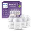 imagePhilips Avent Natural Baby Bottles with Natural Response Nipples Medium Flow Flow 3 with Seahorse and Starfish Design 9oz 4Pack SCY90368Clear