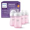 imagePhilips Avent Natural Baby Bottles with Natural Response Nipples Medium Flow Flow 3 with Seahorse and Starfish Design 9oz 4Pack SCY90368Pink
