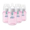 imagePhilips Avent AntiColic Bottle with AirFree Vent 4oz with Flow 1 Nipples 0m 4pk Clear SCY70104Pink
