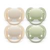 imagePhilips Avent Ultra Soft Pacifier  4 x Soft and Flexible Baby Pacifiers for Babies Aged 06 Months BPA Free with Sterilizer Carry Case SCF09123sand  pastel warm green