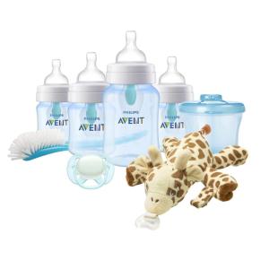 imagePhilips AVENT AntiColic Baby Bottle with AirFree Vent Newborn Gift Set with Snuggle Clear SCD30610Blue