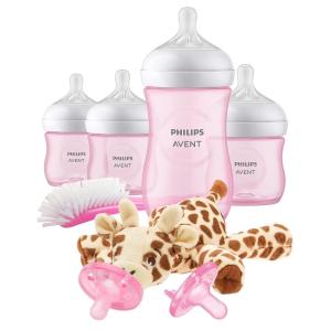 imagePhilips Avent Natural Baby Bottle with Natural Response Nipple Pink Baby Gift Set with Snuggle SCD83803Pink