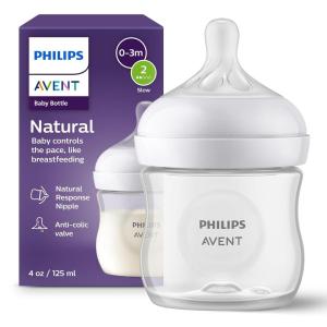 imagePhilips Avent Natural Baby Bottles with Natural Response Nipples Medium Flow Flow 3 with Seahorse and Starfish Design 9oz 4Pack SCY90368Clear