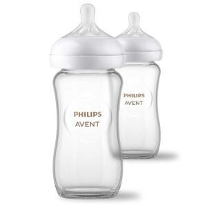 imagePhilips Avent Natural Glass Baby Bottles with Natural Response Nipples Slow Flow Flow 2 4oz 4Pack SCY910048 Count Pack of 2