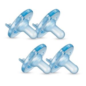 imagePhilips Avent Soothie Orthodontic Baby Pacifiers 100 Silicone Pacifiers One Piece BPAFree for Babies 03 Months 2 Lilac and 2 Pink 4 Pack Model SCF19070Blue