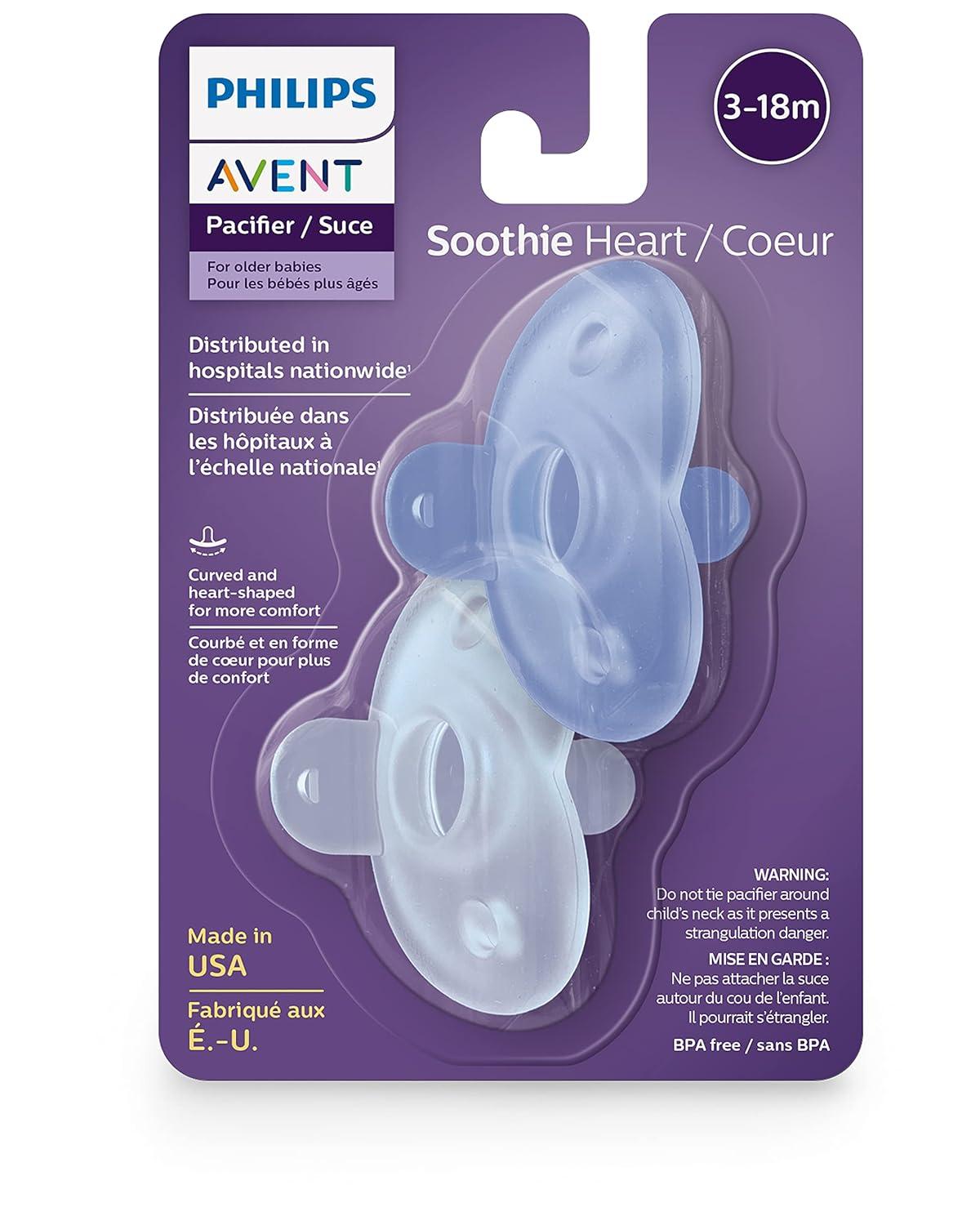 imagePhilips AVENT Soothie Heart pacifier 318m pinklight pink 2 pack SCF09912BlueLight Blue