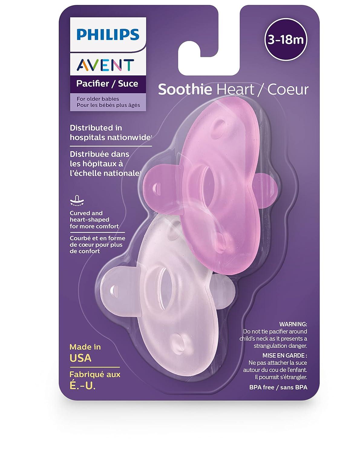 imagePhilips AVENT Soothie Heart pacifier 318m pinklight pink 2 pack SCF09912PinkLight Pink