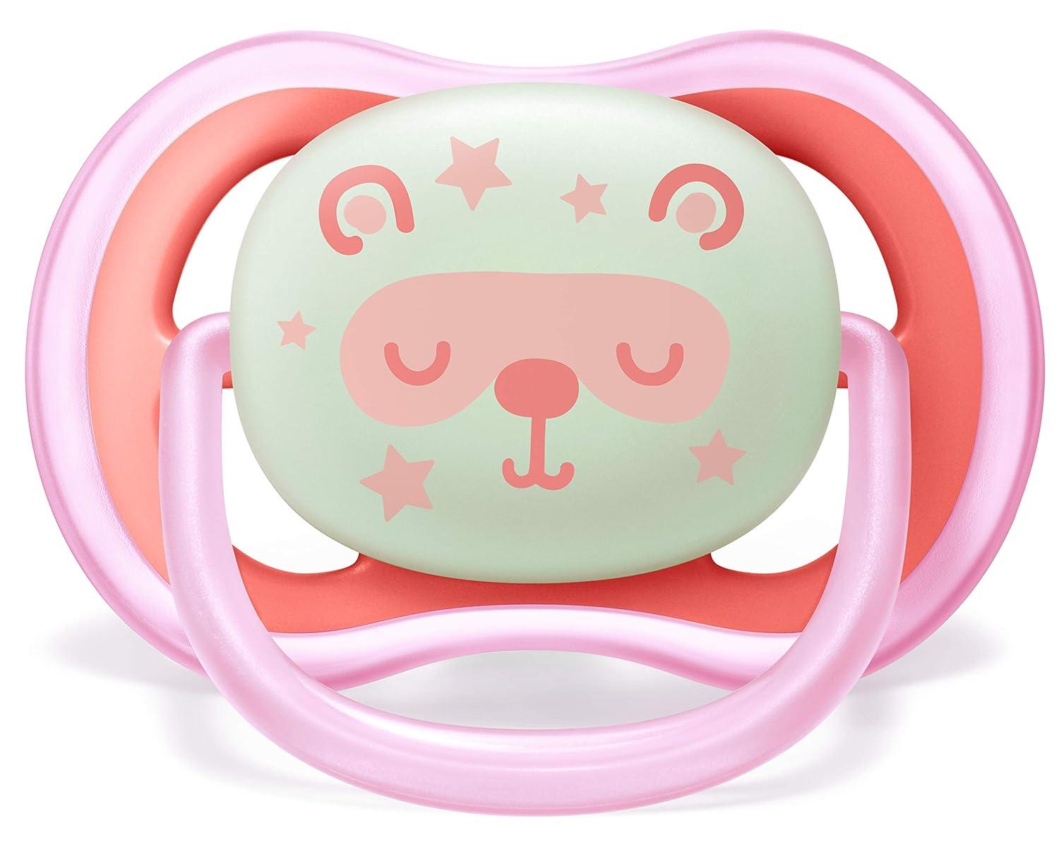 imagePhilips AVENT Ultra Air Nighttime 618 Months Pacifier Pink Pack of 4 SCF37644