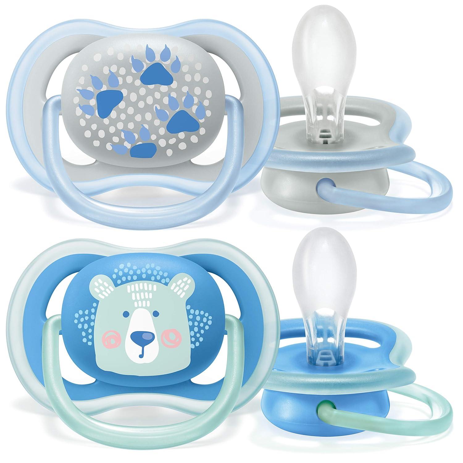 imagePhilips AVENT Ultra Air Pacifier 618 Months Bearpaw 4 Pack SCF085094 Count Pack of 1