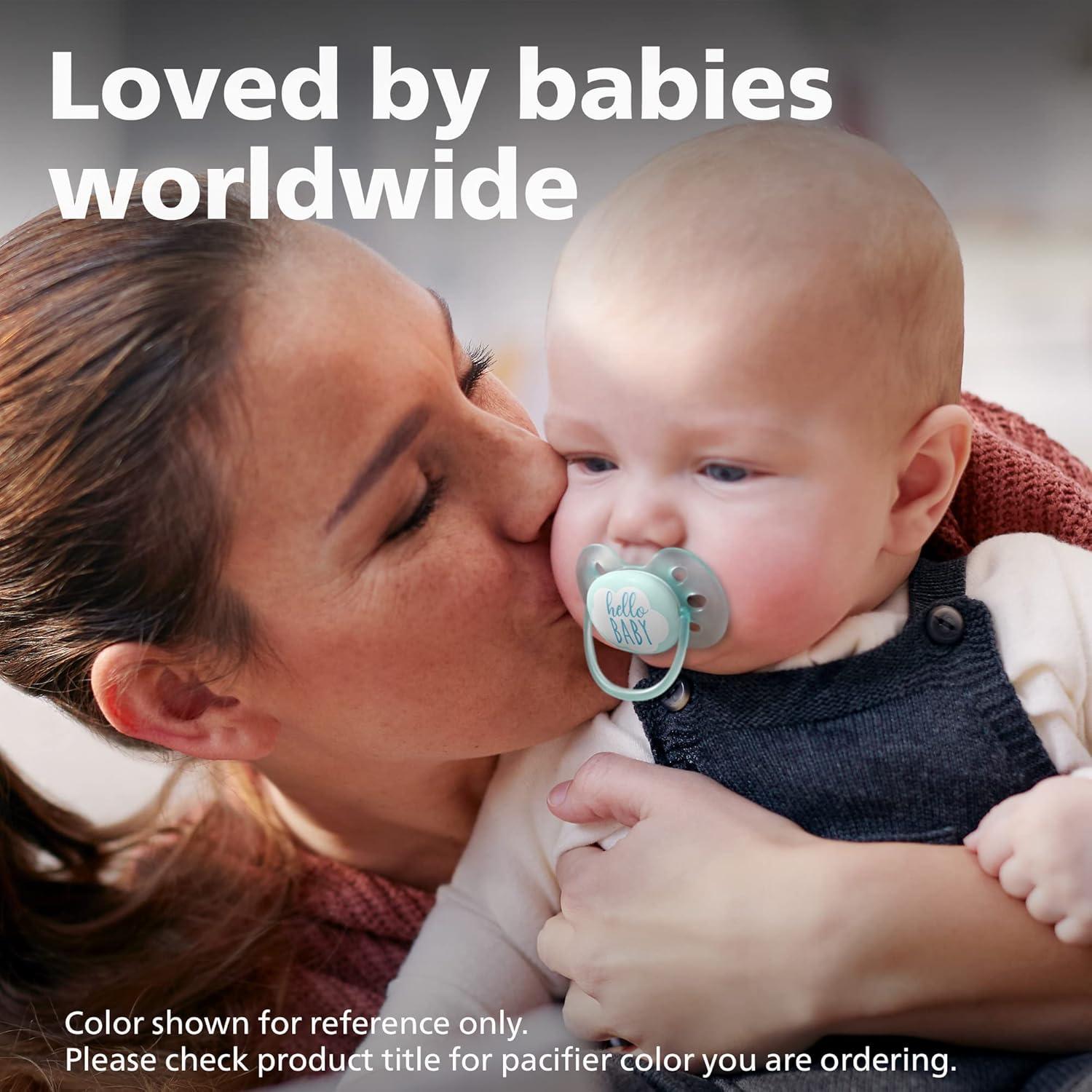 imagePhilips AVENT Ultra Soft Pacifier 06 Months Dreams and Happy Designs 4 Pack WhiteGreen SCF22243PrincessSwans