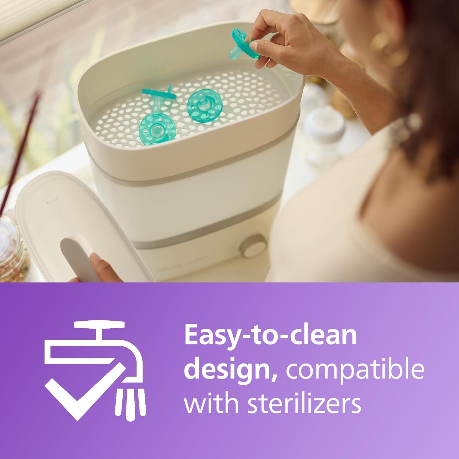 imagePhilips Avent Soothie Orthodontic Baby Pacifiers 100 Silicone Pacifiers One Piece BPAFree for Babies 318 Months Green 4 Pack Model SCF19245Green