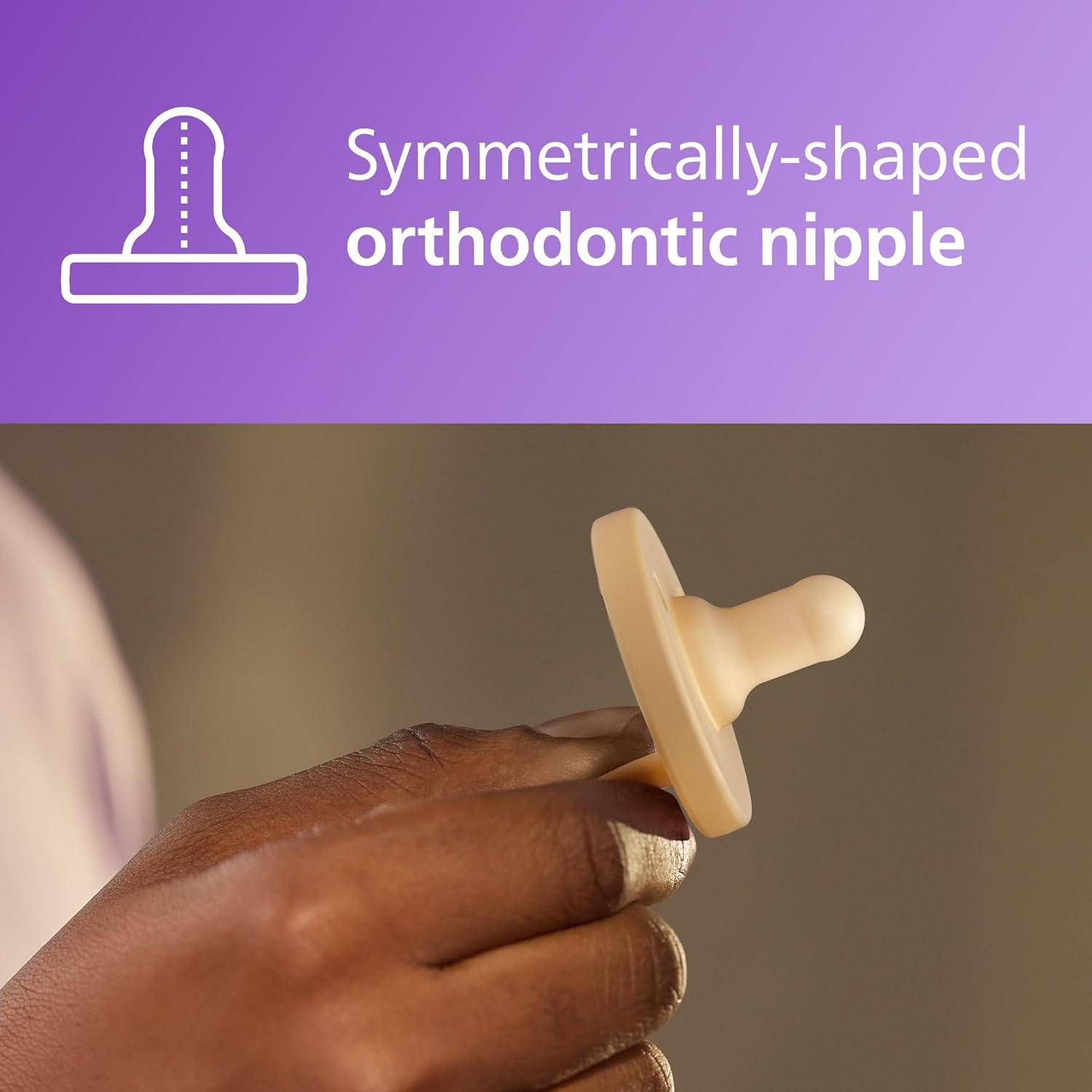 imagePhilips Avent Soothie Orthodontic Baby Pacifiers 100 Silicone Pacifiers One Piece BPAFree for Babies 318 Months Green 4 Pack Model SCF19245Light YellowPastel Cyan