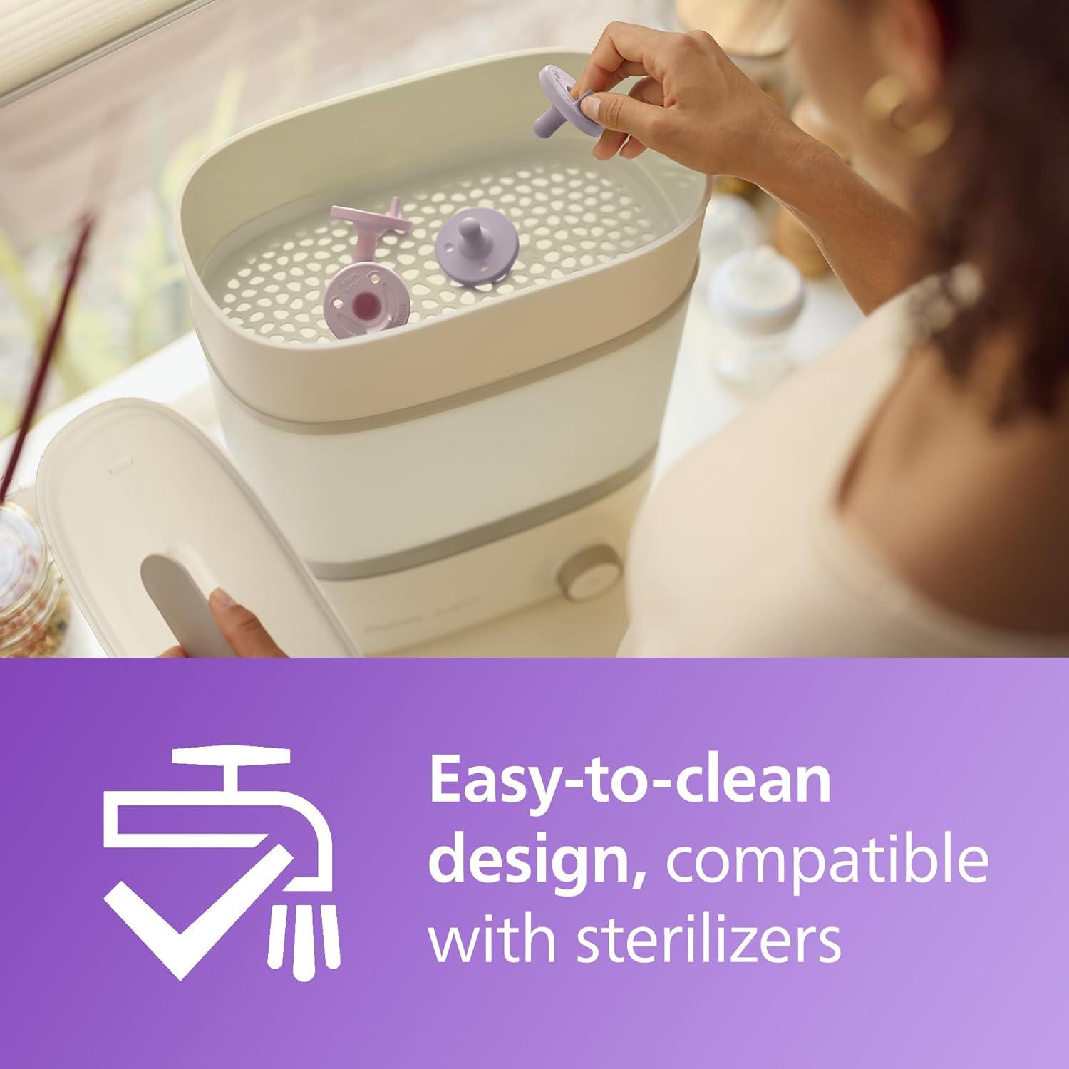 imagePhilips Avent Soothie Orthodontic Baby Pacifiers 100 Silicone Pacifiers One Piece BPAFree for Babies 318 Months Green 4 Pack Model SCF19245LilacPastel Pink