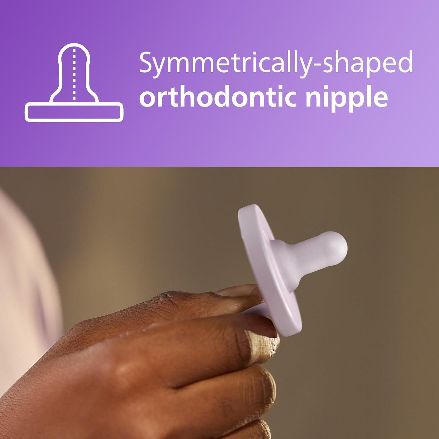 imagePhilips Avent Soothie Orthodontic Baby Pacifiers 100 Silicone Pacifiers One Piece BPAFree for Babies 318 Months Green 4 Pack Model SCF19245LilacPastel Pink