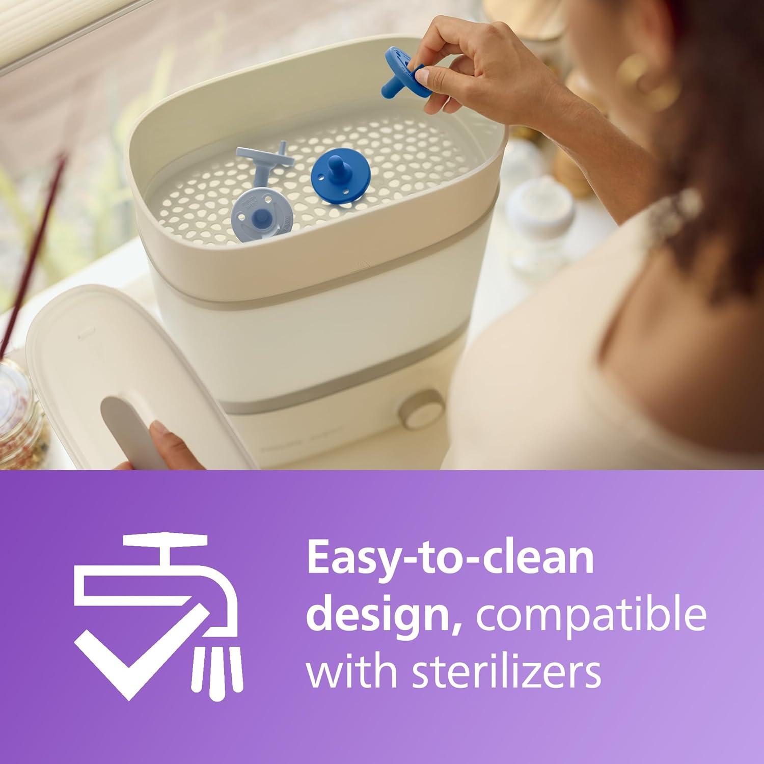 imagePhilips Avent Soothie Orthodontic Baby Pacifiers 100 Silicone Pacifiers One Piece BPAFree for Babies 318 Months Green 4 Pack Model SCF19245Sky BlueLight Blue