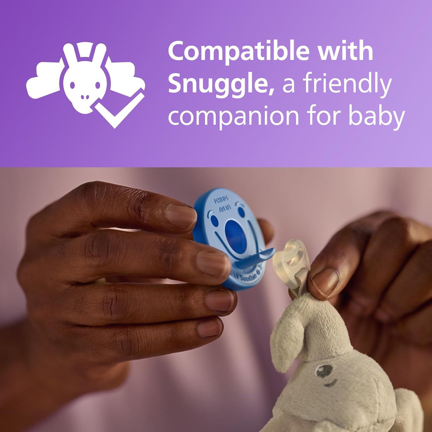 imagePhilips Avent Soothie Orthodontic Baby Pacifiers 100 Silicone Pacifiers One Piece BPAFree for Babies 318 Months Green 4 Pack Model SCF19245Sky BlueLight Blue