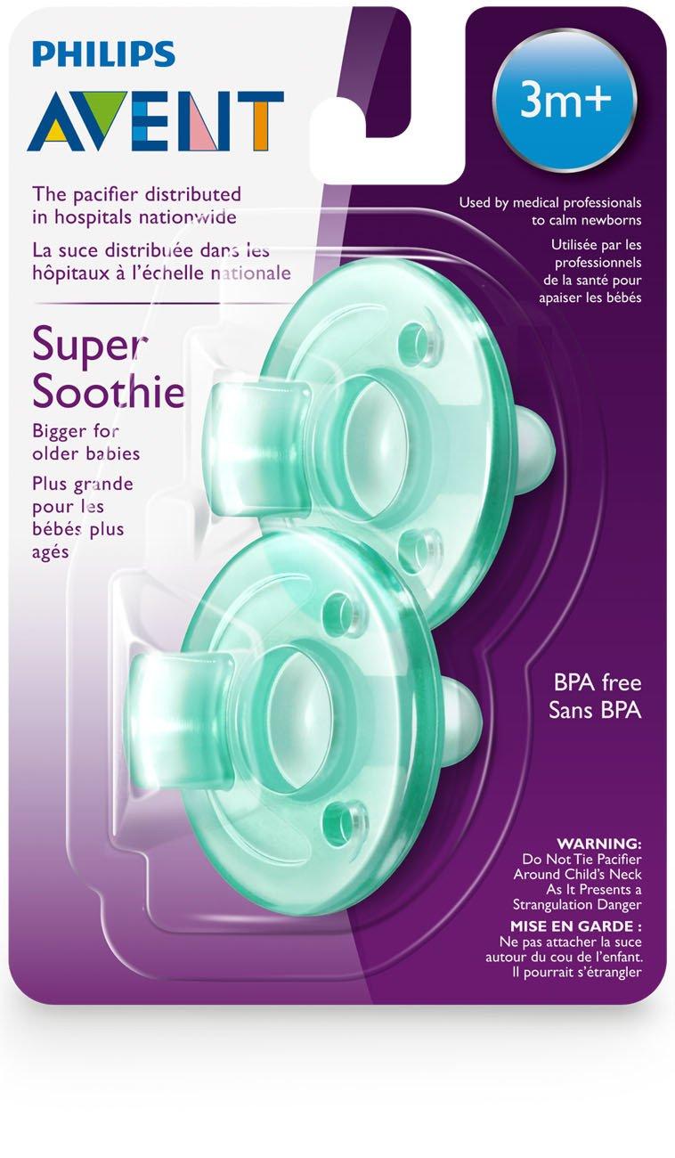 imagePhilips Avent Super Soothie Pacifier Green 3 months 2 Pack SCF19205