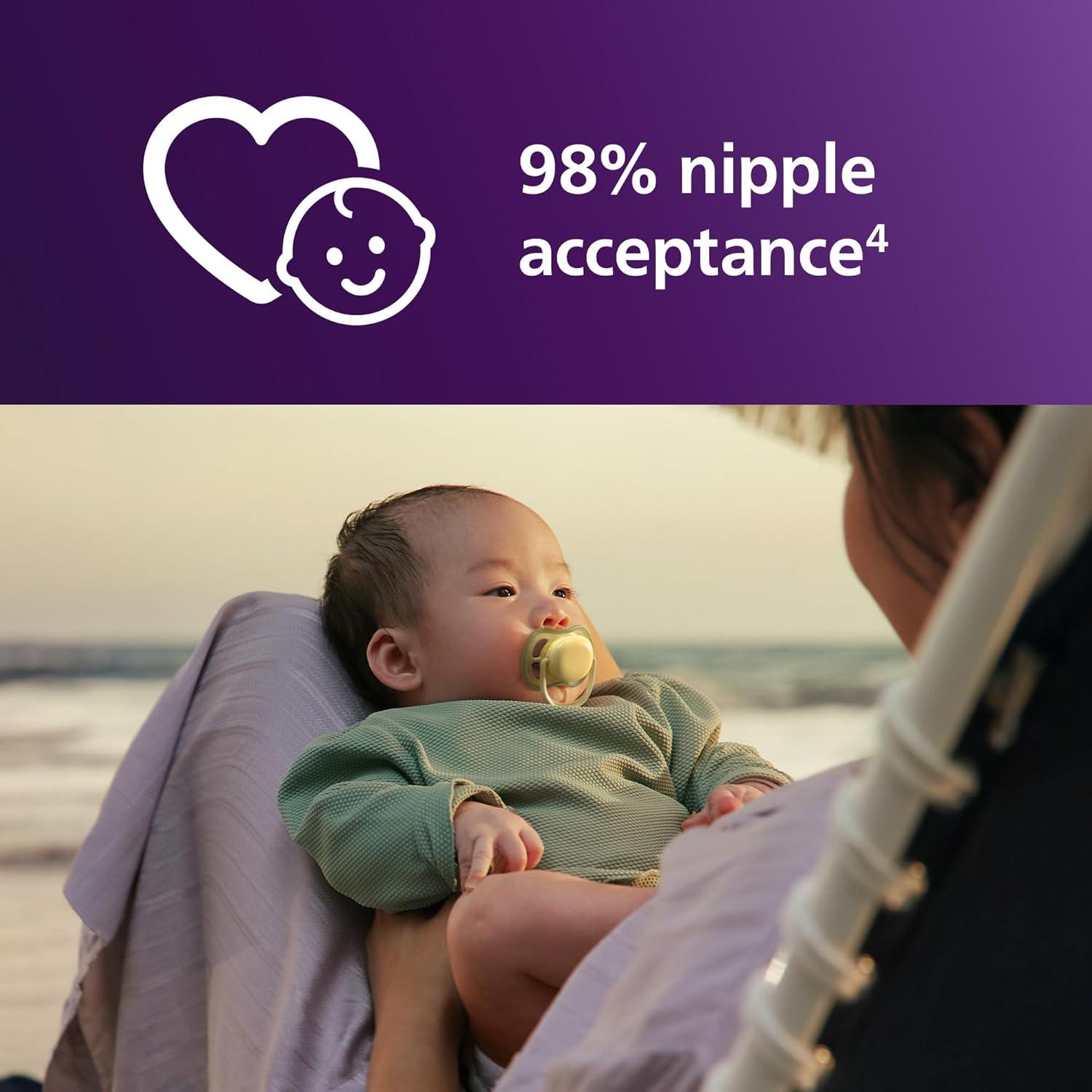 imagePhilips Avent Ultra Air Pacifier  4 x Light Breathable Baby Pacifiers for Babies Aged 06 Months BPA Free with Sterilizer Carry Case SCF08551beige