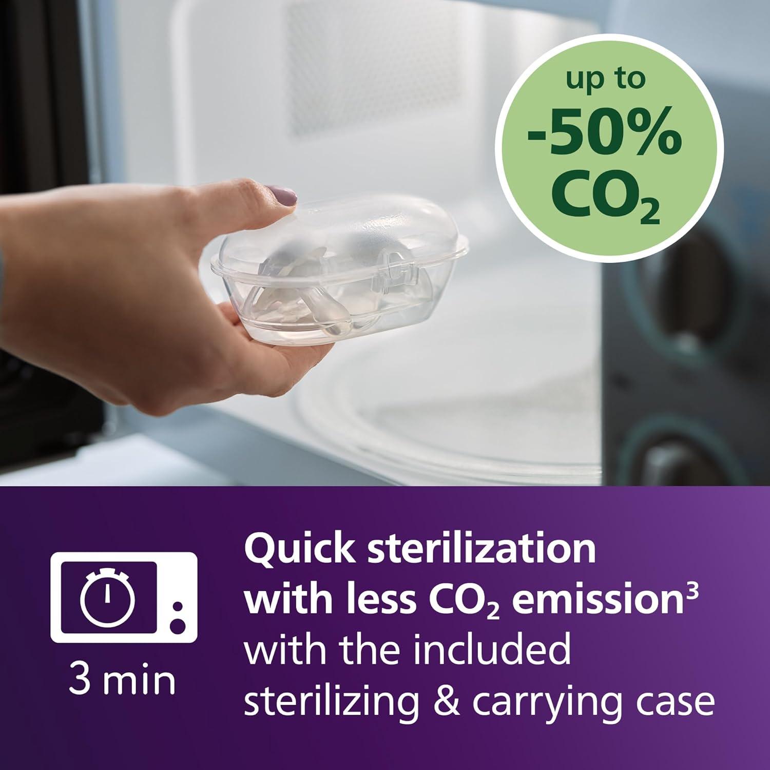 imagePhilips Avent Ultra Air Pacifier  4 x Light Breathable Baby Pacifiers for Babies Aged 06 Months BPA Free with Sterilizer Carry Case SCF08551blue