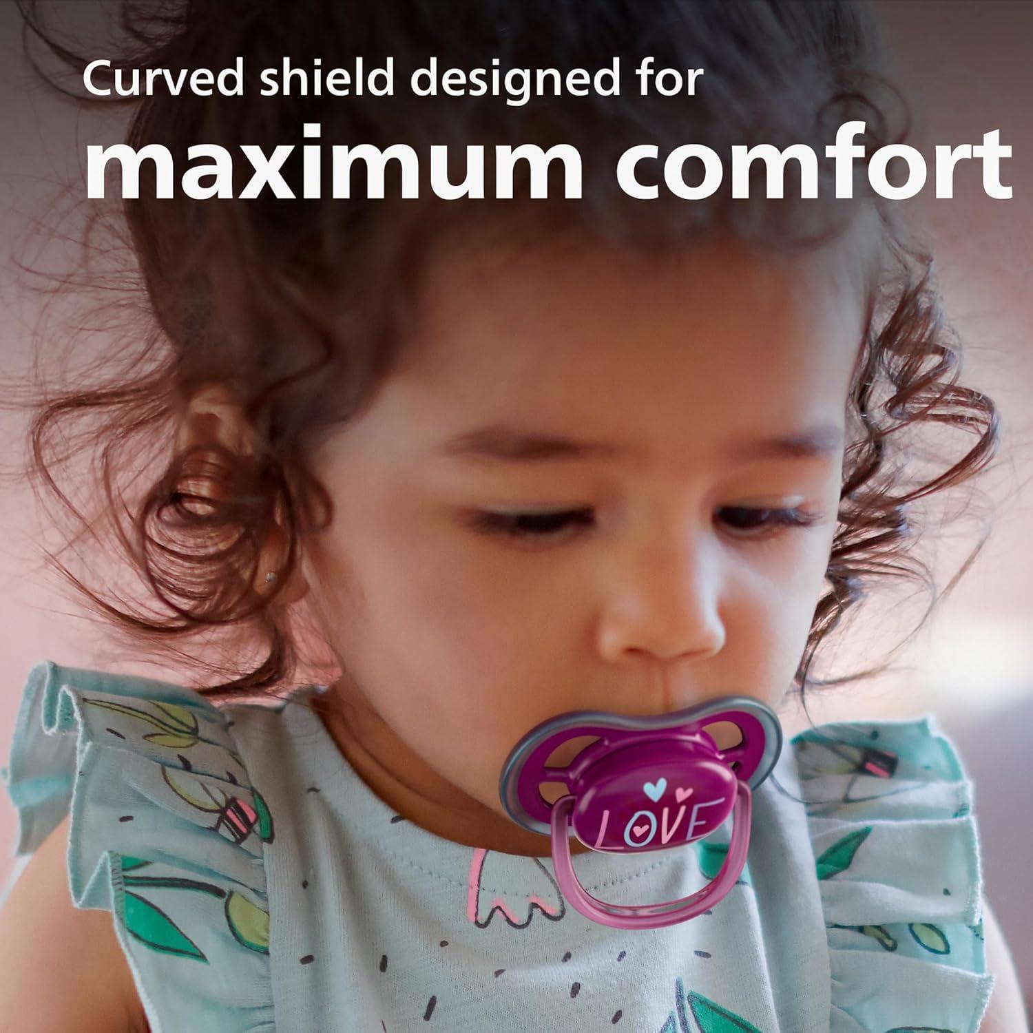 imagePhilips Avent Ultra Air Pacifier  4 x Light Breathable Baby Pacifiers for Babies Aged 18 Months Plus BPA Free with Sterilizer Carry Case Model SCF34925Steel Blue Elephant  Pink Hello