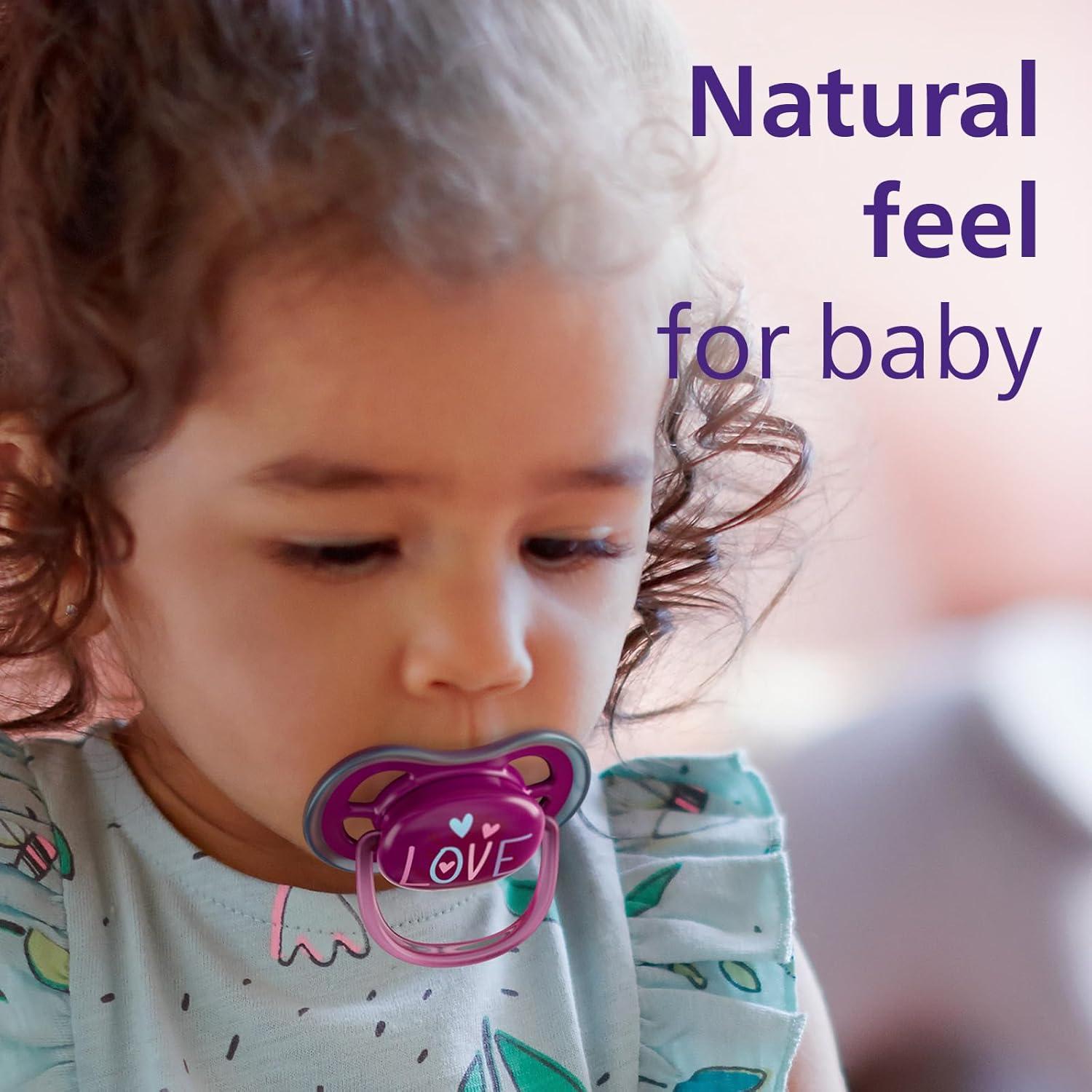 imagePhilips Avent Ultra Air Pacifier  4 x Light Breathable Baby Pacifiers for Babies Aged 18 Months Plus BPA Free with Sterilizer Carry Case Model SCF34925Steel Blue Elephant  Pink Hello