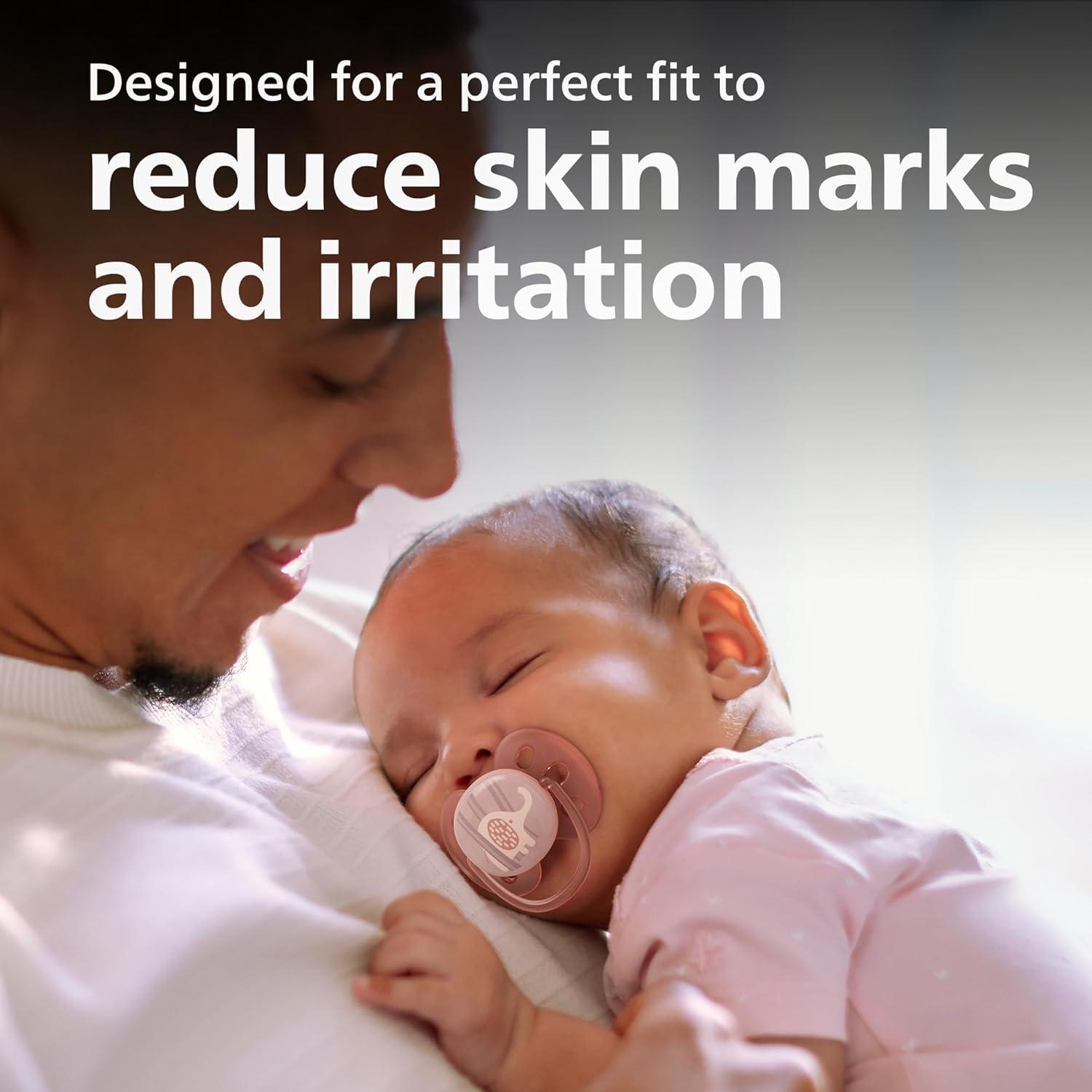 imagePhilips Avent Ultra Soft Pacifiers  Orthodontic Design for Babies 618 Months Flexible Shield Silicone Symmetrical Nipple BPAFree 2 Sterilizing Cases 4 Pack SCF09151Violet Puppy  Orange Leaves