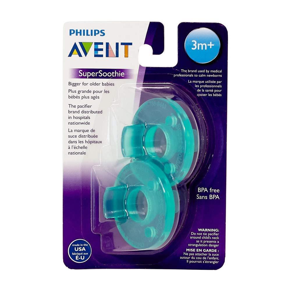 imagePhilips Avent Super Soothie Pacifier Green 3 months 2 Pack SCF19205