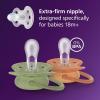 imagePhilips Avent Ultra Soft Pacifiers  Orthodontic Design for Babies 18 Months Flexible Shield ExtraFirm Silicone Symmetrical Nipple BPAFree with 2 Sterilizing Cases 4 Pack SCF09307