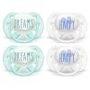 imagePhilips AVENT Ultra Soft Pacifier 06 Months Dreams and Happy Designs 4 Pack WhiteGreen SCF22243DreamsHappy