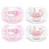 imagePhilips AVENT Ultra Soft Pacifier 06 Months Dreams and Happy Designs 4 Pack WhiteGreen SCF22243DreamsSwans