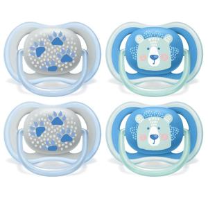 imagePhilips AVENT Ultra Air Pacifier 618 Months Bearpaw 4 Pack SCF085094 Count Pack of 1