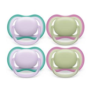 imagePhilips Avent Ultra Air Pacifier  4 x Light Breathable Baby Pacifiers for Babies Aged 06 Months BPA Free with Sterilizer Carry Case SCF08551Fresh Lilac  Pastel Green