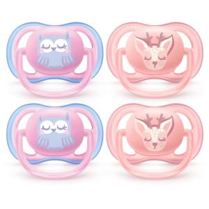 imagePhilips AVENT Ultra Air Pacifier 06 Months OwlDeer 4 Pack SCF08508