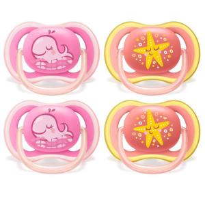 imagePhilips AVENT Ultra Air Pacifier 618 Months WhaleStarfish 4 Pack SCF08510