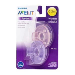 imagePhilips Avent Soothie Pacifier PinkPurple 03 Months 2 CountPack of 2