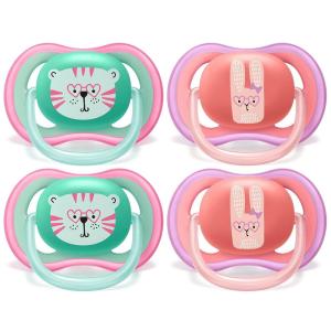 imagePhilips Avent Ultra Air Pacifier 18 Months Pink and Green 4 Pack SCF34945Pink