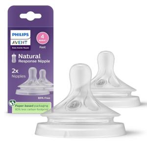 imageAvent Philips Silicone Vented Medium Flow Natural Response Nipple 2 pack Flow 4