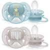 imagePhilips AVENT Ultra Soft Pacifier 618 months Blue and Grey 4 Pack SCF21140Little Star Hello