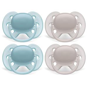 imagePhilips AVENT Ultra Soft Pacifier 618 months Blue and Grey 4 Pack SCF21140BlueGrey