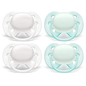 imagePhilips AVENT Ultra Soft Pacifier 618 months Blue and Grey 4 Pack SCF21140WhiteGreen