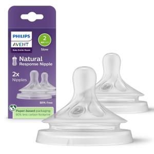 imagePhilips Avent Natural Baby Bottle Nipple Newborn 0M 2pk SCF65123