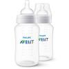 imagePhilips Avent AntiColic Baby Bottles 11oz with Flow 3 Nipples 3m 2pk Clear SCY10602Clear