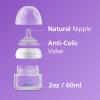 imagePhilips Avent Natural Baby Bottles with First Flow Nipple 2OZ60ML 2 Pack SCF01925Clear