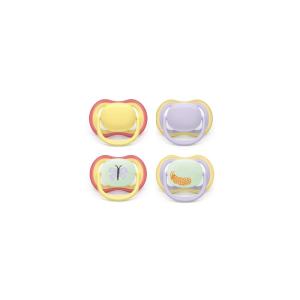 imagePhilips Avent Ultra Air Day amp Night Pacifiers Orthodontic Design for Babies 06 Months Glow in The Dark Soft Silicone Symmetrical Nipple BPAFree 2 Sterilizing Cases 4 Pack SCF08731
